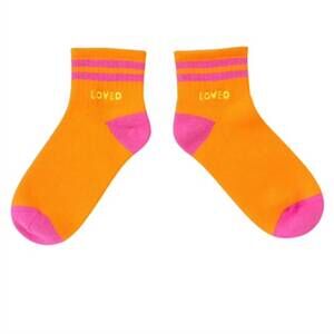 NEW KERRI ROSENTHAL good morning loved ankle socks in neon orange
